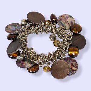 Erica Lyons Shell & Glass Stretch Bracelet